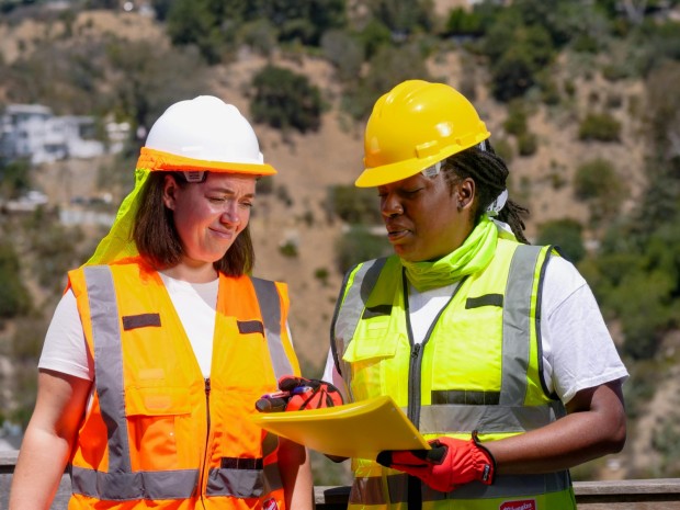 Woman in Construction Site  